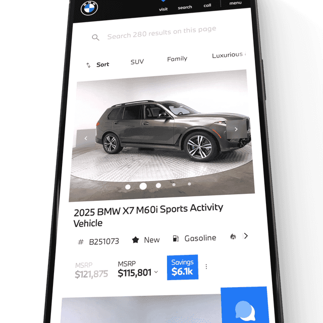 BMW USA search interface
