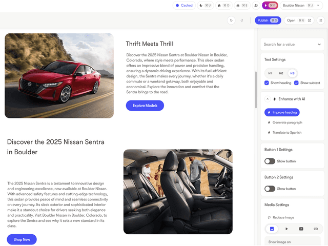 Nissan USA website editor
