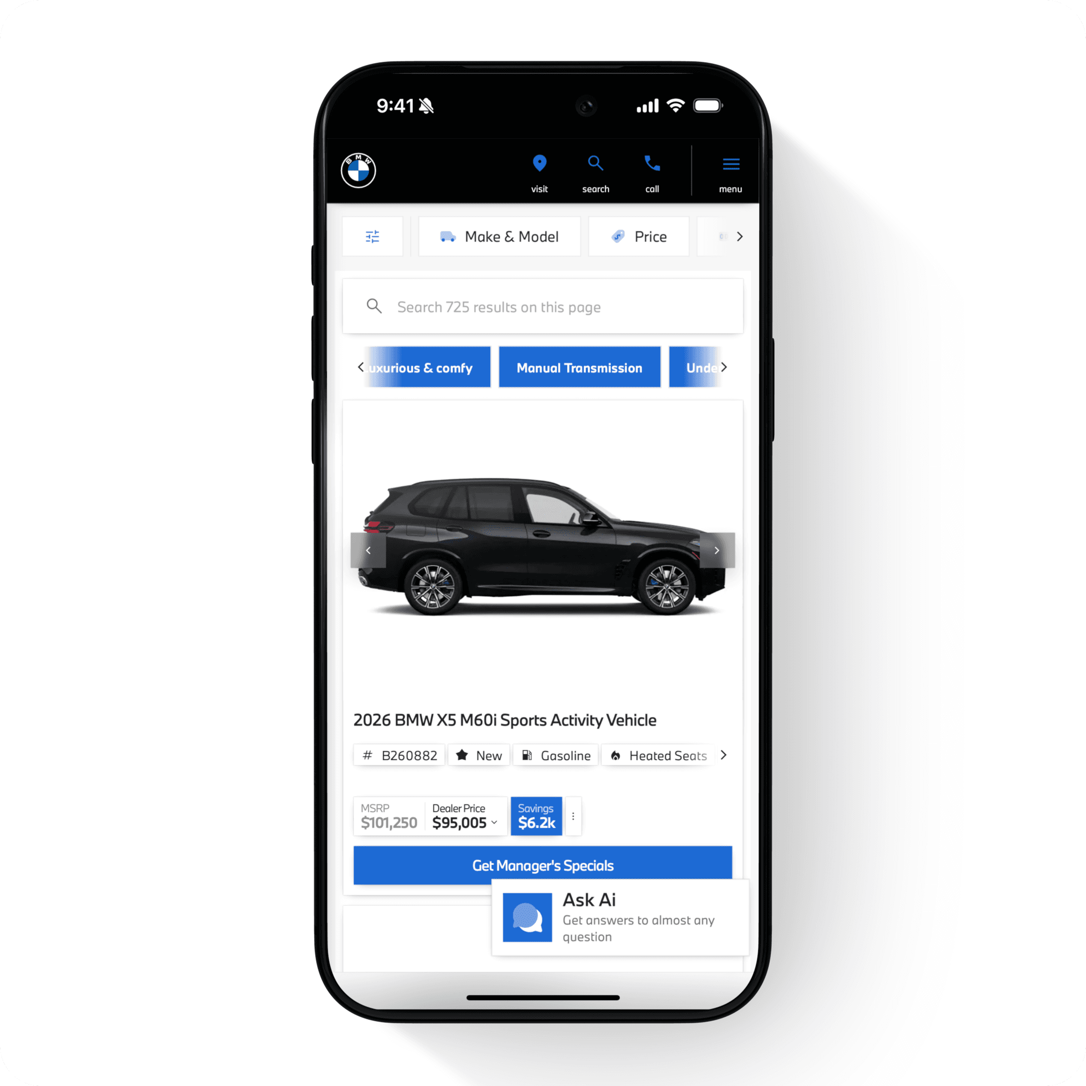 BMW Center website on Motive