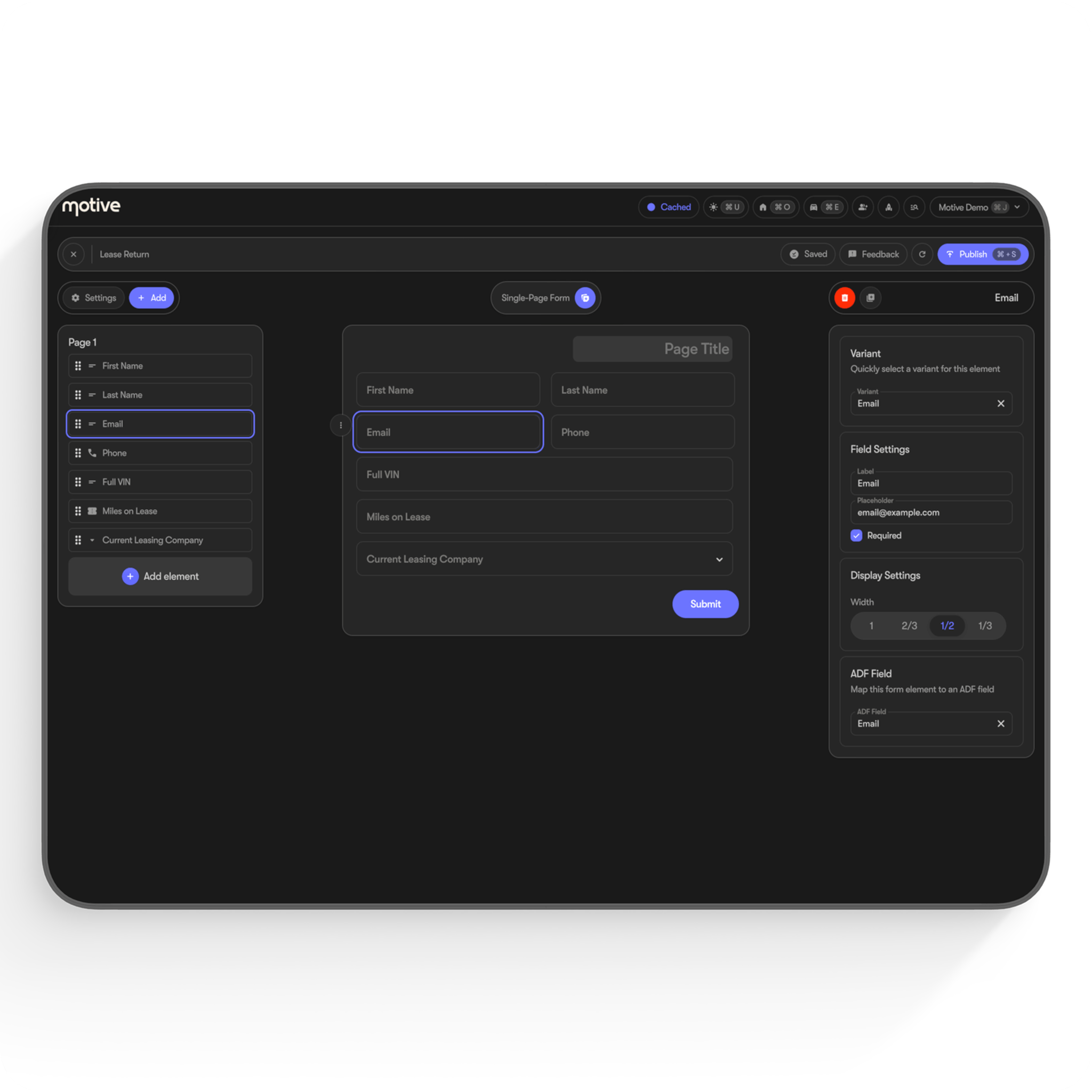 Nissan form builder
