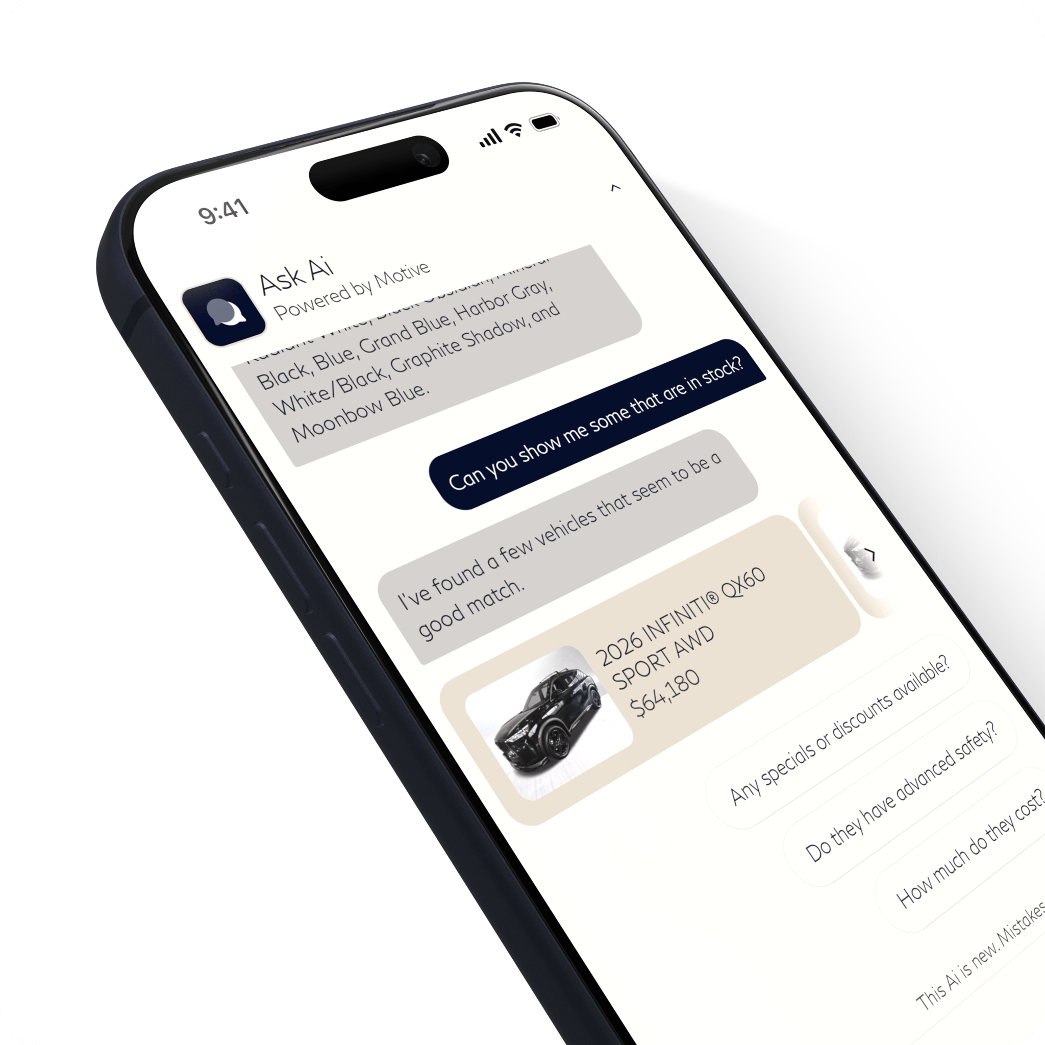 Infiniti AI features
